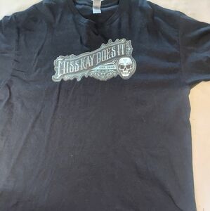 The Gildan Men's Size XL T-Shirt features a design called "Miss Kay Does It," .